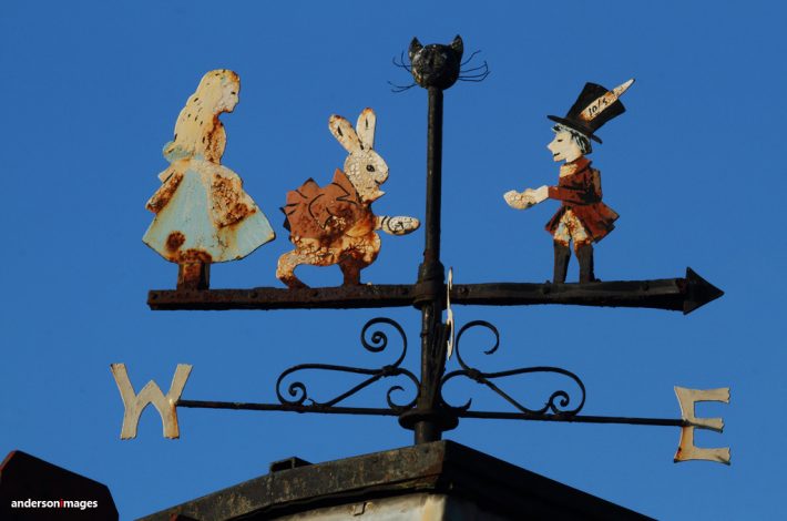 Alice in Wonderland Weathervane on the Way to Wilmslow